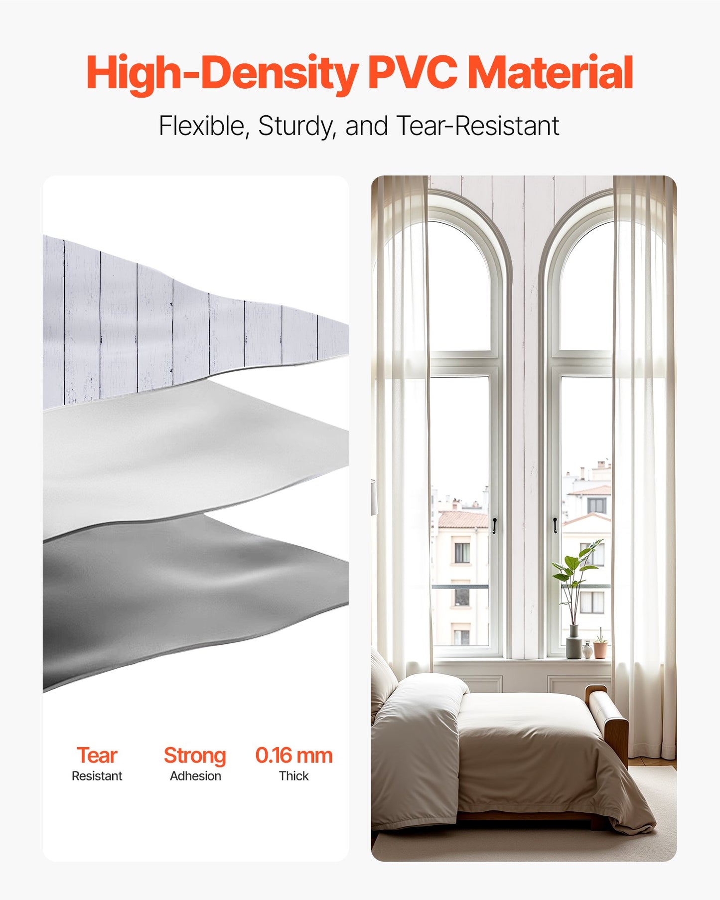 Selbstklebende Tapete, 45 cm x 15 m, Kontaktpapier, weiß, Holzstruktur, wasserfest, leicht zu reinigen und abziehbar, dekorative Vinylrolle für Schlafzimmer, Küche, Büro, Badezimmer, Schreibtisch