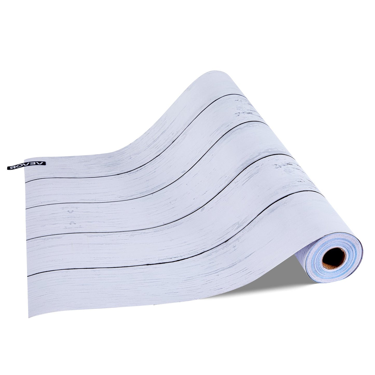 Selbstklebende Tapete, 45 cm x 15 m, Kontaktpapier, weiß, Holzstruktur, wasserfest, leicht zu reinigen und abziehbar, dekorative Vinylrolle für Schlafzimmer, Küche, Büro, Badezimmer, Schreibtisch