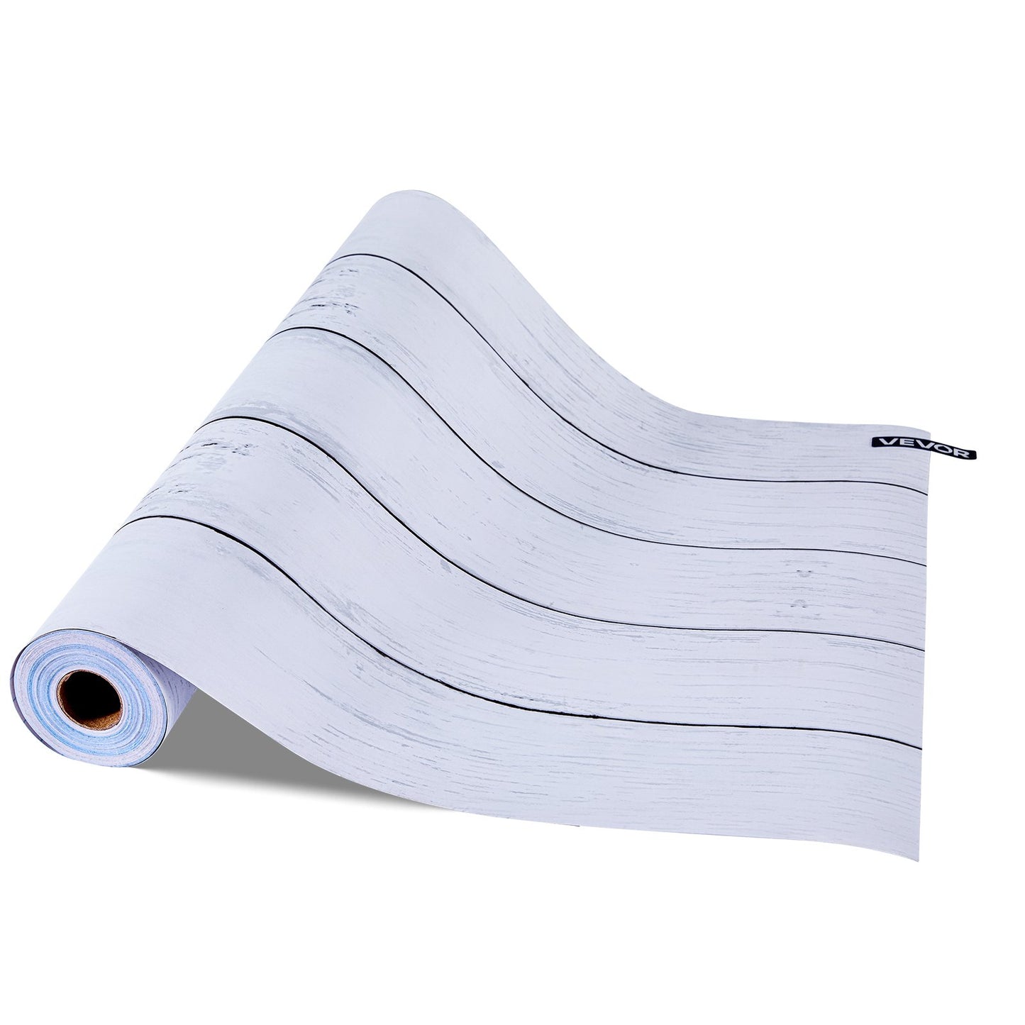 Selbstklebende Tapete, 45 cm x 15 m, Kontaktpapier, weiß, Holzstruktur, wasserfest, leicht zu reinigen und abziehbar, dekorative Vinylrolle für Schlafzimmer, Küche, Büro, Badezimmer, Schreibtisch