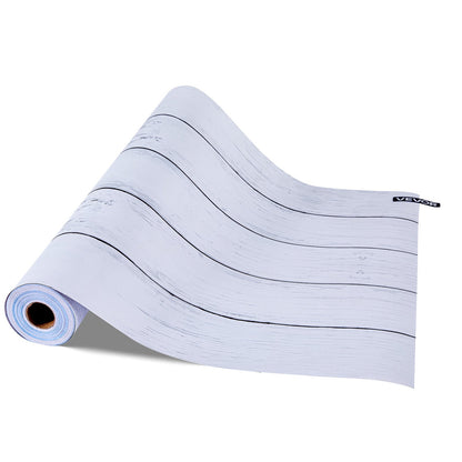Selbstklebende Tapete, 45 cm x 15 m, Kontaktpapier, weiß, Holzstruktur, wasserfest, leicht zu reinigen und abziehbar, dekorative Vinylrolle für Schlafzimmer, Küche, Büro, Badezimmer, Schreibtisch