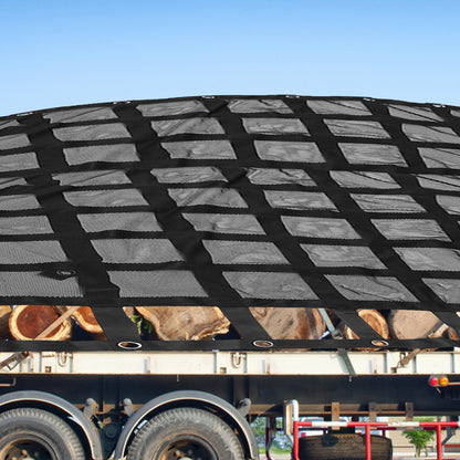 Cargo Net with Mesh, 8' x 6.7' Cargo Net for Pickup Truck Bed, Heavy Duty Cargo Nets with Cam Buckles & S-Hooks & Cross Strap, Truck Bed Cargo Net for Trailer SUV Jeeps(96" x 80")