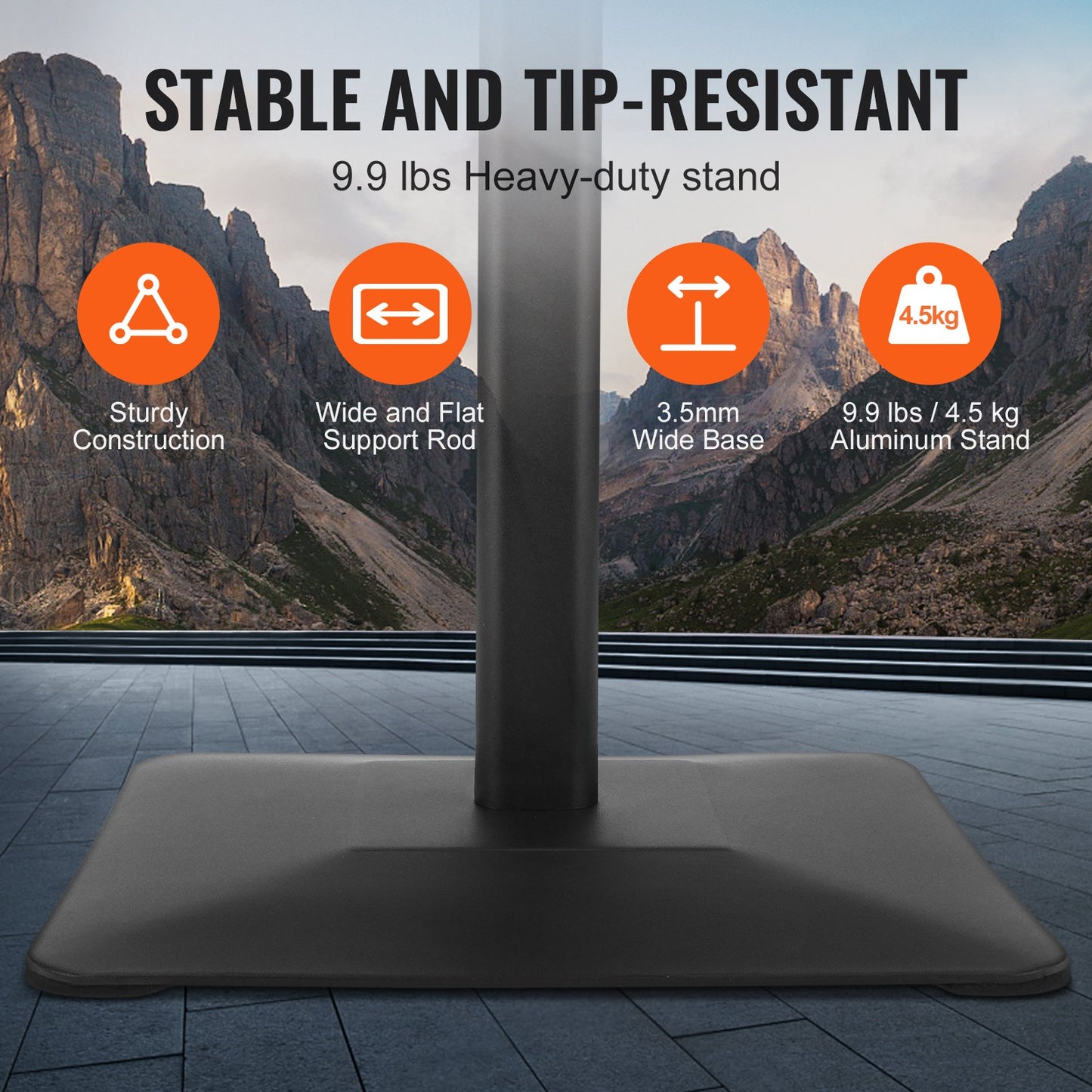 Pedestal Sign Holder, 11 x 17 Inch Vertical and Horizontal Adjustable Poster Stand, Heavy-Duty Floor Standing Sign Holder with Metal Base for Display, Advertisement, and Outdoor, Black