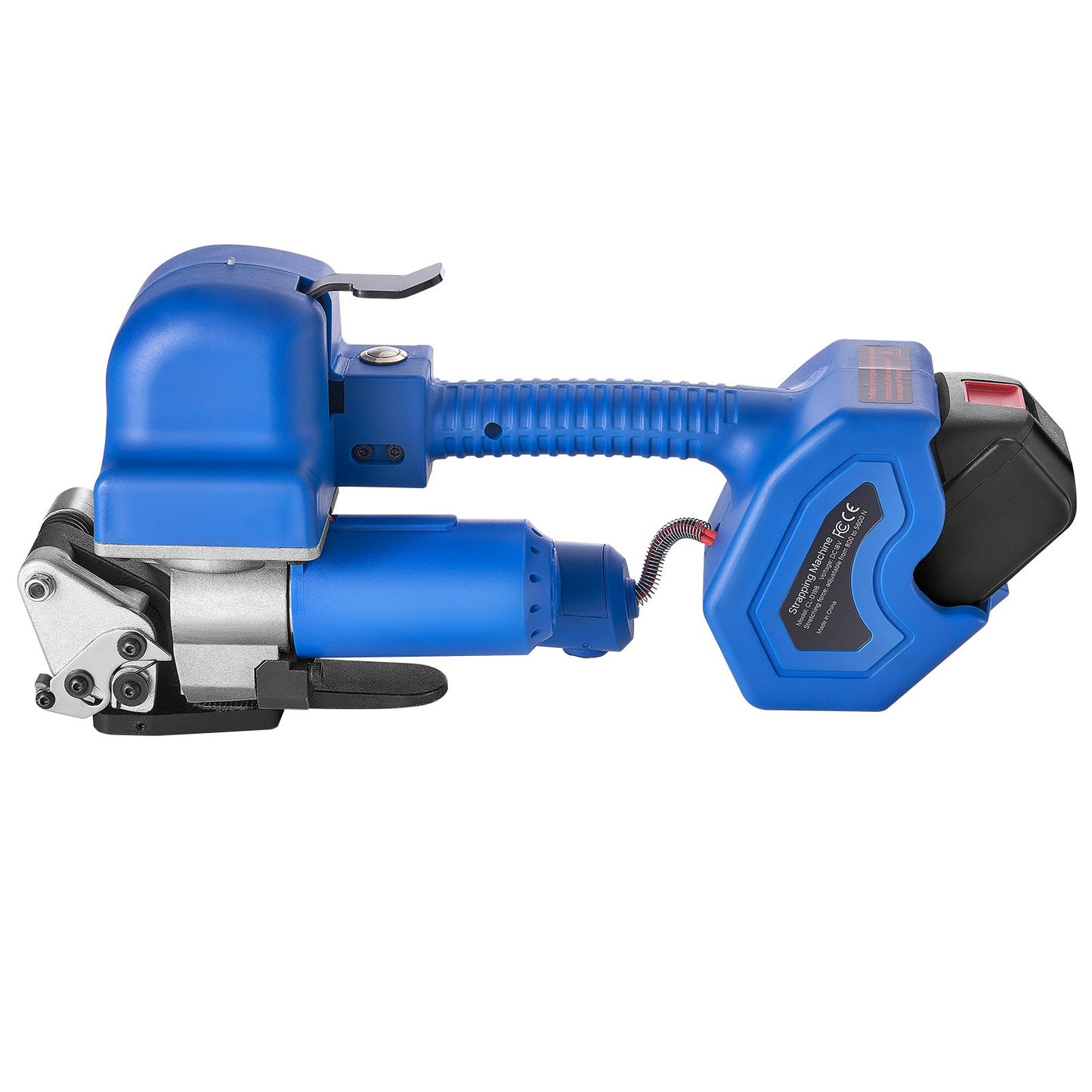 Elektrische Umreifungsmaschine, 2 x 4000-mAh-Akkus, automatisches Umreifungsgerät mit Digitalanzeige für 10–19 mm breite PET-Umreifungsbänder, Umreifungsspannmaschine für Verpackungskartons und Paletten