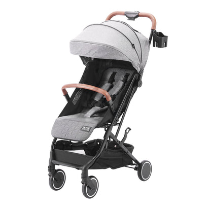 Standard Baby Infant Stroller, Toddler Stroller with 95°-175° Adjustable Backrest & & 0/90°Adjustable Footrest & One-click Folding, Newborn Stroller with Cup Holder and Carry Bag, Dark Grey