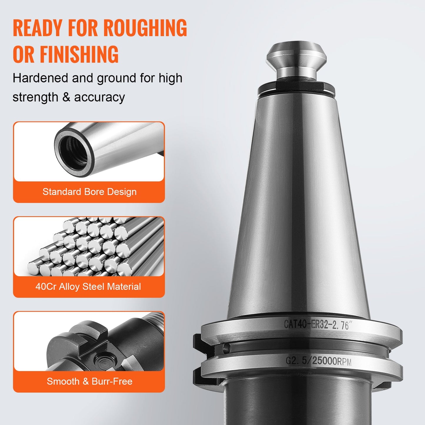 CAT40 Collet Holder ER 16/32 Collet Set, 35 PCs, SLN FMB ER16/32 APU Tool Holders Spring Steel Collet Chucks with 10 Pull Studs and 3 Wrenches, for Milling Machine Drill Presses Boring Machine