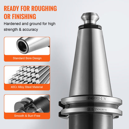 CAT40 Collet Holder ER 16/32 Collet Set, 35 PCs, SLN FMB ER16/32 APU Tool Holders Spring Steel Collet Chucks with 10 Pull Studs and 3 Wrenches, for Milling Machine Drill Presses Boring Machine