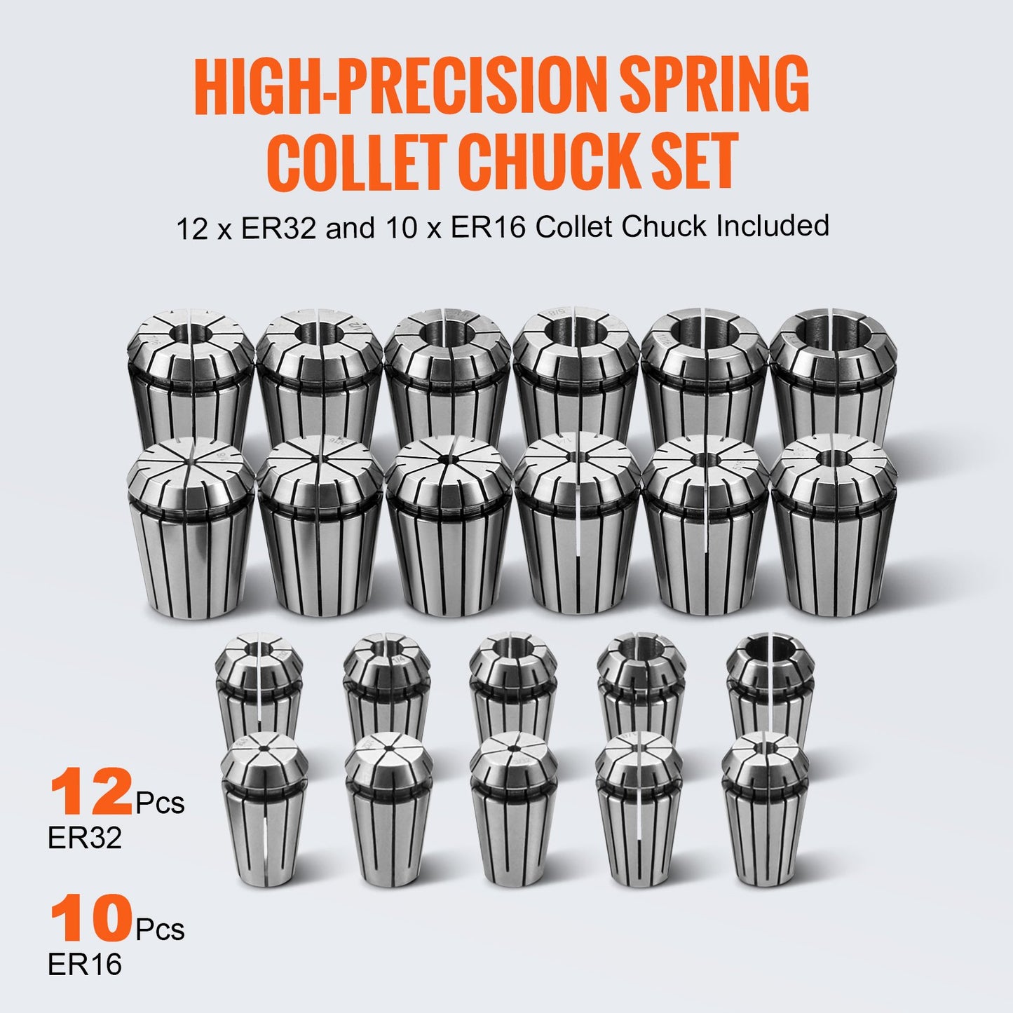 CAT40 Collet Holder ER 16/32 Collet Set, 35 PCs, SLN FMB ER16/32 APU Tool Holders Spring Steel Collet Chucks with 10 Pull Studs and 3 Wrenches, for Milling Machine Drill Presses Boring Machine