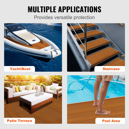Boat Flooring, EVA Foam Boat Decking 240 x 116.8 cm, Non-Slip Self-Adhesive Flooring, 2.8 m² Marine Carpet for Boats, Yacht, Pontoon, Kayak Decking