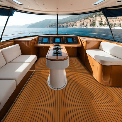 Boat Flooring, EVA Foam Boat Decking 240 x 116.8 cm, Non-Slip Self-Adhesive Flooring, 2.8 m² Marine Carpet for Boats, Yacht, Pontoon, Kayak Decking