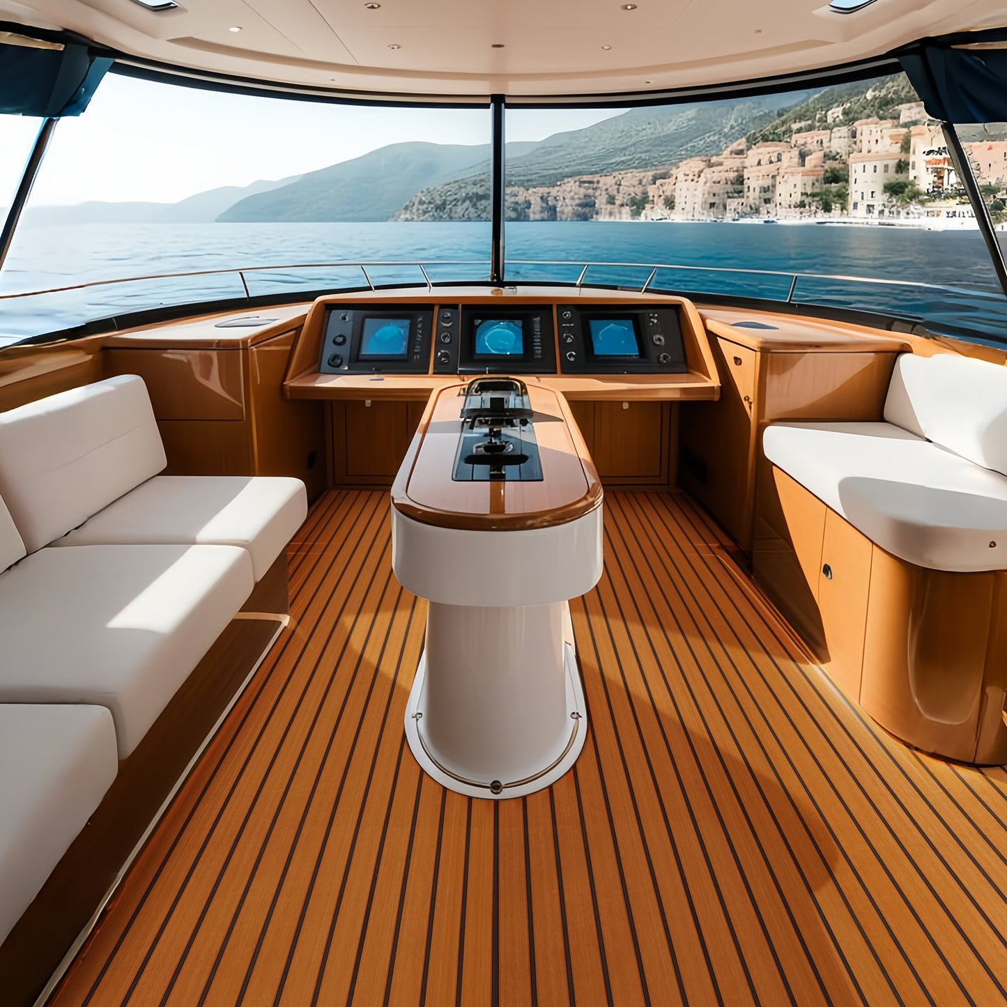 Boat Flooring, EVA Foam Boat Decking 240 x 89.9 cm, Non-Slip Self-Adhesive Flooring, 2.2 m² Marine Carpet for Boats, Yacht, Pontoon, Kayak Decking