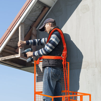 Forklift Safety Cage Work Platform 109 x 114.3 cm 635 kg w/ Wheels for Aerial