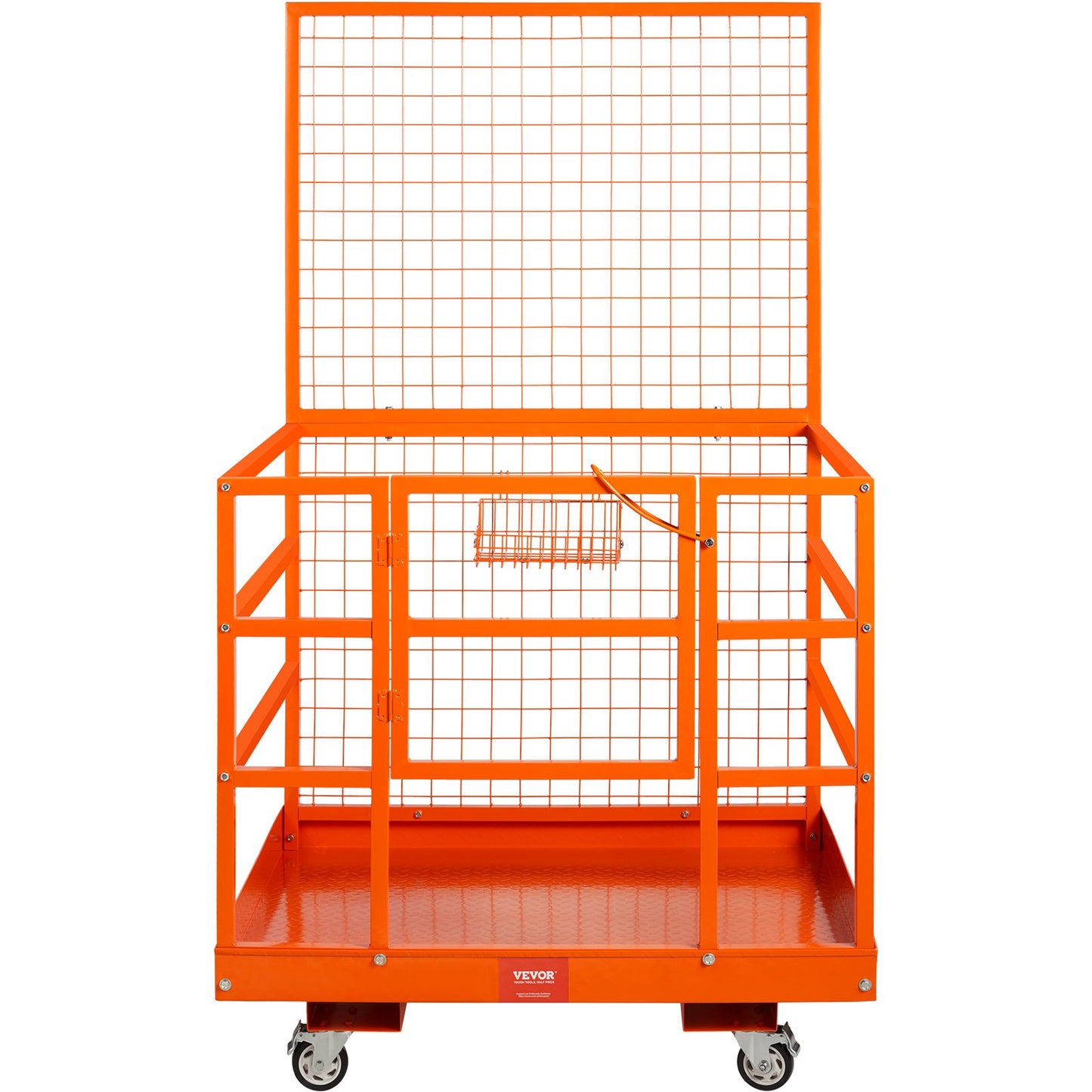 Forklift Safety Cage Work Platform 109 x 114.3 cm 635 kg w/ Wheels for Aerial