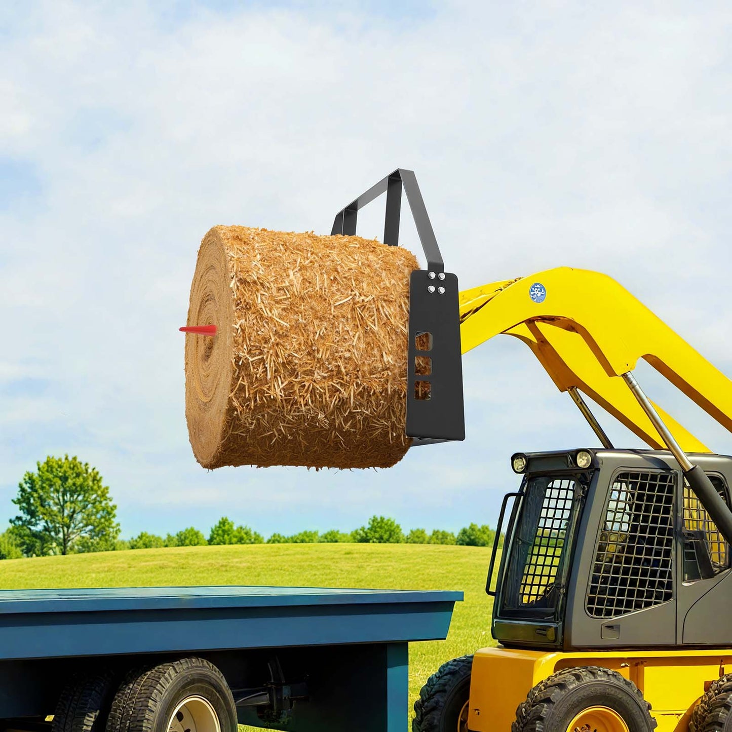 Skid Steer Pallet Fork Frame, 1814 kg Rated Capacity, 115 cm Pallet Fork Frame Attachments with 50.8 mm Hitch Receiver & Spear Sleeves, Fit for Quick Attach Tractor Loaders, Frame Only