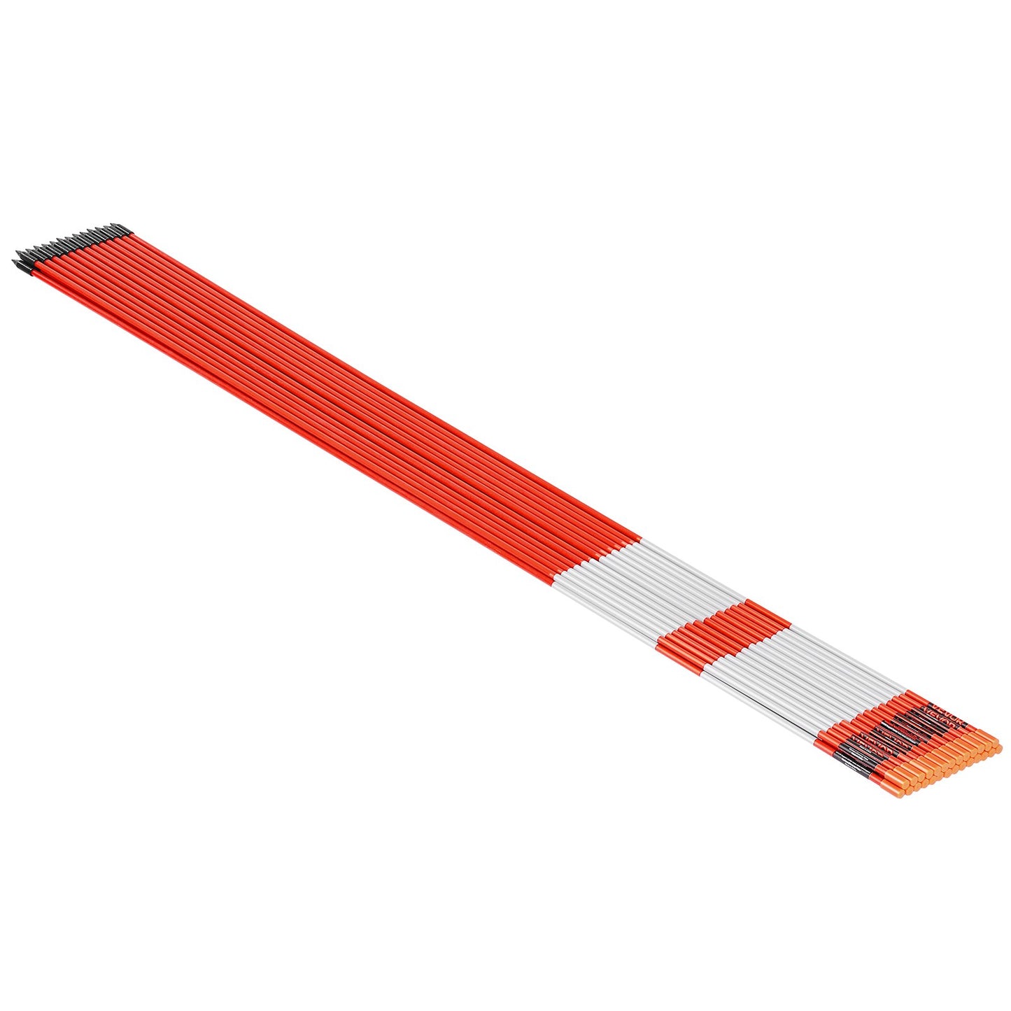 Driveway Markers, 200Pcs 122cm Long 6.35mm Dia, Hi-Visibility Driveway Reflectors with 12 in Steel Drill Bits, Reflective Snow Sticks Fiberglass Pole for Parking Lots, Walkways, Snow Plowing