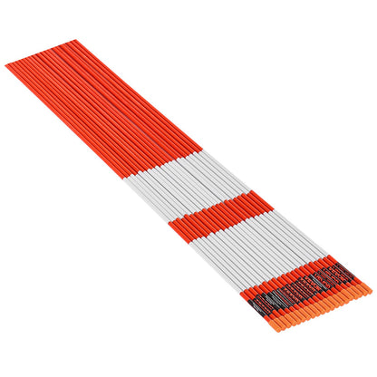Driveway Markers, 20Pcs 122cm Long 6.35mm Dia, Hi-Visibility Driveway Reflectors with 12 in Steel Drill Bits, Reflective Snow Sticks Fiberglass Pole for Parking Lots, Walkways, Snow Plowing