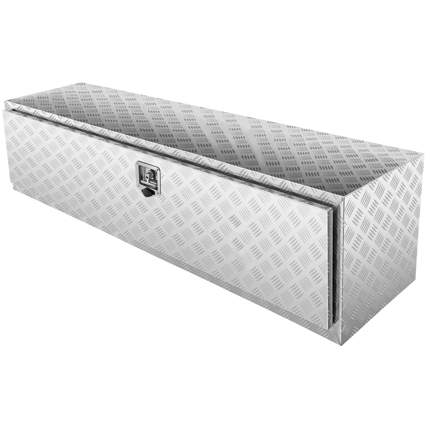 Underbody Truck Box, 1524 x 610 x 610 mm Pickup Storage Box, Heavy Duty Aluminum Diamond Plate Tool Box with Lock and Keys, Waterproof Trailer Storage Box with T-Handle Latch for Truck, Van, Trailer