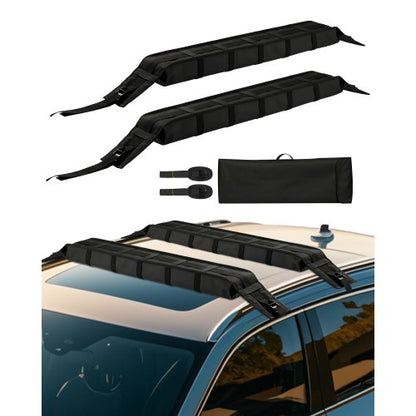 Soft Roof Rack Pads, 33-Inch Universal Car Roof Rack Pad, 176LBS Load Capacity Luggage Kayak Carrier with 2 Tie-Down Straps and Portable Storage Bag for SUP Canoe Snowboard Paddle Board