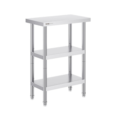 Lebensmittelzubereitungstisch aus Edelstahl, gewerblicher Küchenarbeitstisch, 35,6 x 61 cm