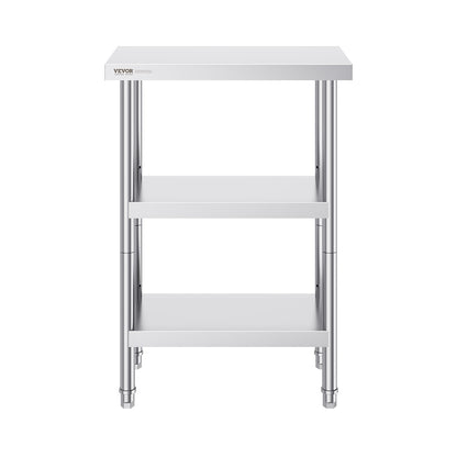 Lebensmittelzubereitungstisch aus Edelstahl, gewerblicher Küchenarbeitstisch, 35,6 x 61 cm