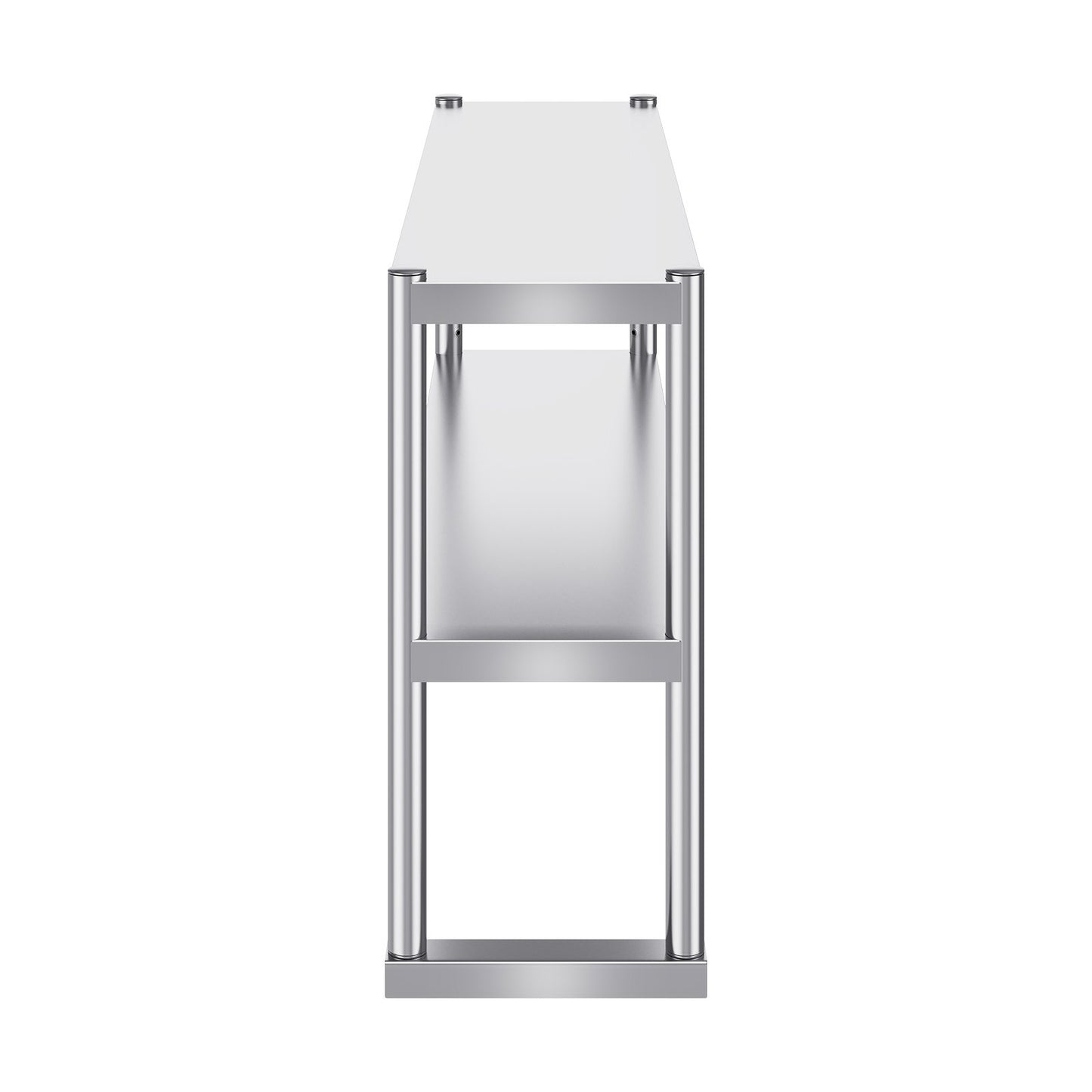 Doppelter Arbeitstisch aus Edelstahl, 12 x 48 Zoll (ca. 30 x 122 cm), höhenverstellbar, für Küche, Restaurant und Werkstatt