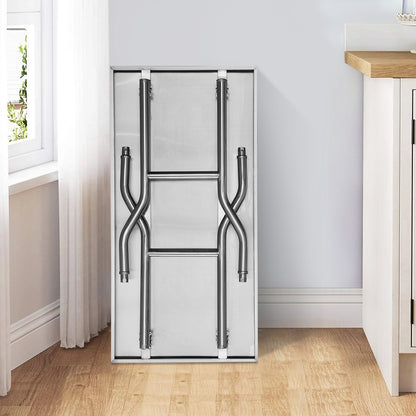 Gewerblicher Arbeitstisch, 122 x 61 cm (48 x 24 Zoll), klappbar, robuster Edelstahl-Klapptisch mit einer Tragkraft von 300 kg (661 lbs), Küchenarbeitstisch, Kücheninsel aus silbernem Edelstahl