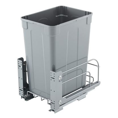 Pullout Trash Can for Kitchen Cabinets, Garbage Waste Recycling Bin, Under Mount Waste Container, with Heavy Duty Metal Soft Close Sliding System and Door Kit, for Sink, Under Counter