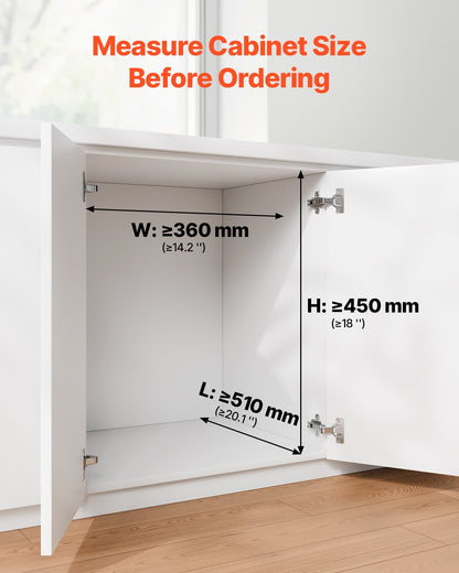 Pullout Trash Can for Kitchen Cabinets, 20Lx2 Double Under Sink Garbage Waste Recycling Bin, Under Mount Waste Container, with Heavy Duty Metal Full Extension Sliding System and Handle