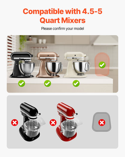 Mixer Slider, Oval 14.5 x 9.4-inch, Appliance Slider Compatible with Tilt Head 4.5-5 Qt Stand Mixer, PTFE Feet, Kitchen Countertop Storage Mover Sliding Tray, Natural Wood