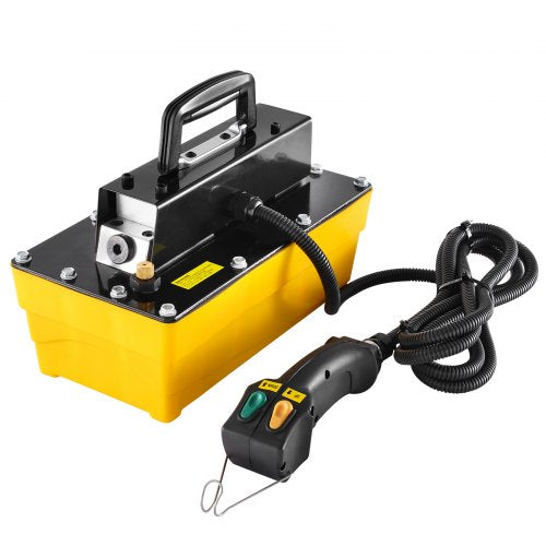 689 bar(10,000PSI) Air Hydraulic Pump, 2.3 L(0.61 Gal) Reservoir, NPT 9.5mm(3/8 In) Oil Outlet, NPT 6.4mm(1/4 In) Inlet, Plastic Air Hydraulic Pump with Remote Control Actuator, for Automobile Frame Machine & Hydraulic Press