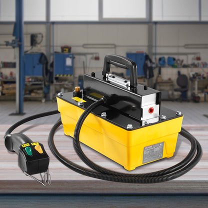 689 bar(10,000PSI) Air Hydraulic Pump, 2.3 L(0.61 Gal) Reservoir, NPT 9.5mm(3/8 In) Oil Outlet, NPT 6.4mm(1/4 In) Inlet, Plastic Air Hydraulic Pump with Remote Control Actuator, for Automobile Frame Machine & Hydraulic Press