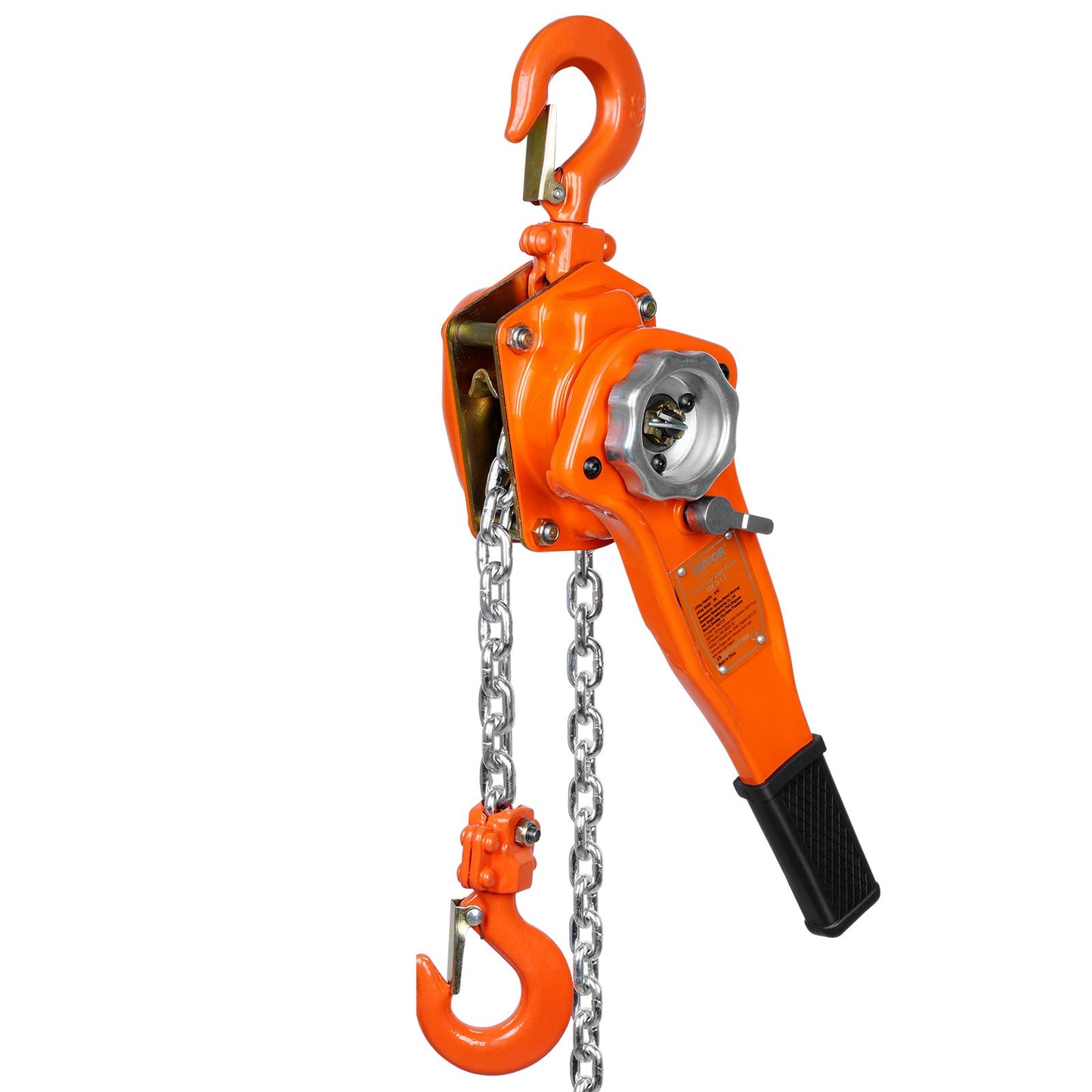 Manual Lever Chain Hoist, 3/4 Ton 748 kg Capacity 1.5m Come Along, G80 Galvanized Carbon Steel with Weston Double-Pawl Brake, Auto Chain Leading & 360° Rotation Hook, for Garage Factory Dock