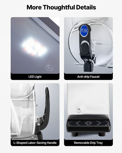 Commercial Frozen Drink Maker, 15L Single Tank Slushy Machine, 60 Cups Stainless Steel Margarita Smoothie Frozen Drink Machine, Slushie Maker for Home Party Restaurants Cafe Bars