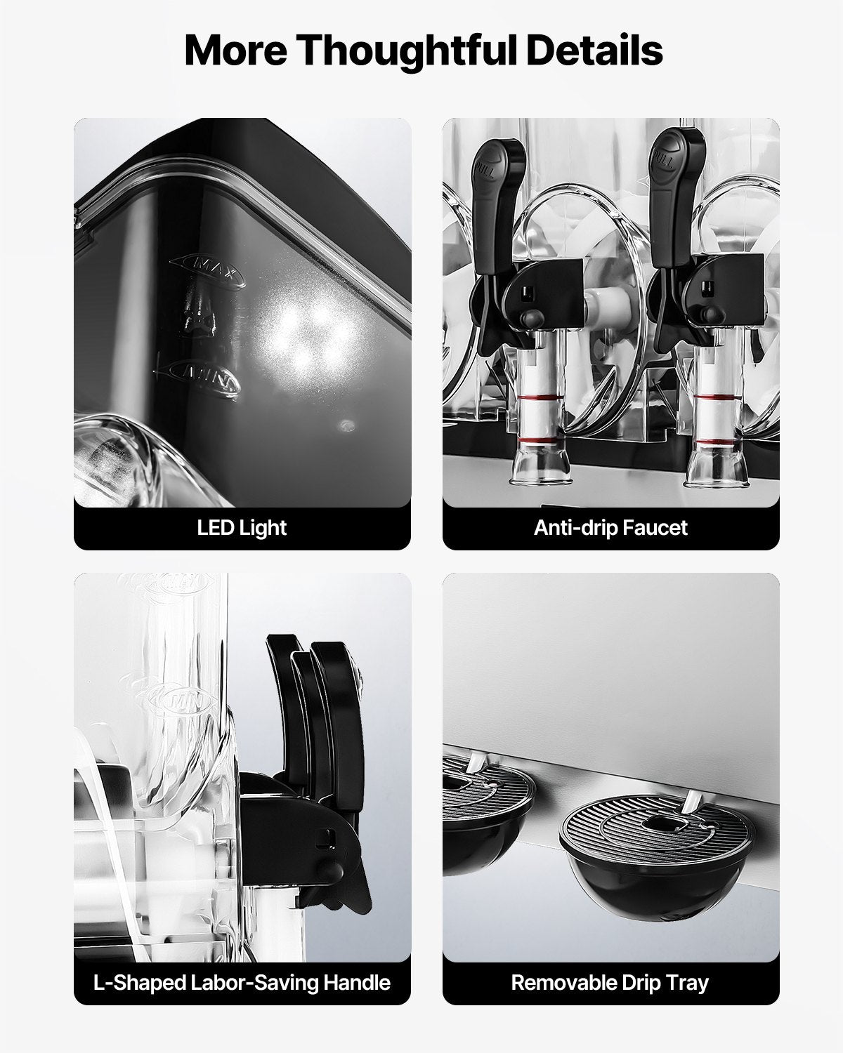 Commercial Frozen Drink Maker, 15Lx3 Triple Tank Slushy Machine, 180 Cups Stainless Steel Margarita Smoothie Frozen Drink Machine, Slushie Maker for Home Party Restaurants Cafe Bars