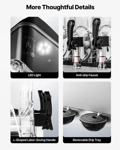 Commercial Frozen Drink Maker, 15Lx3 Triple Tank Slushy Machine, 180 Cups Stainless Steel Margarita Smoothie Frozen Drink Machine, Slushie Maker for Home Party Restaurants Cafe Bars