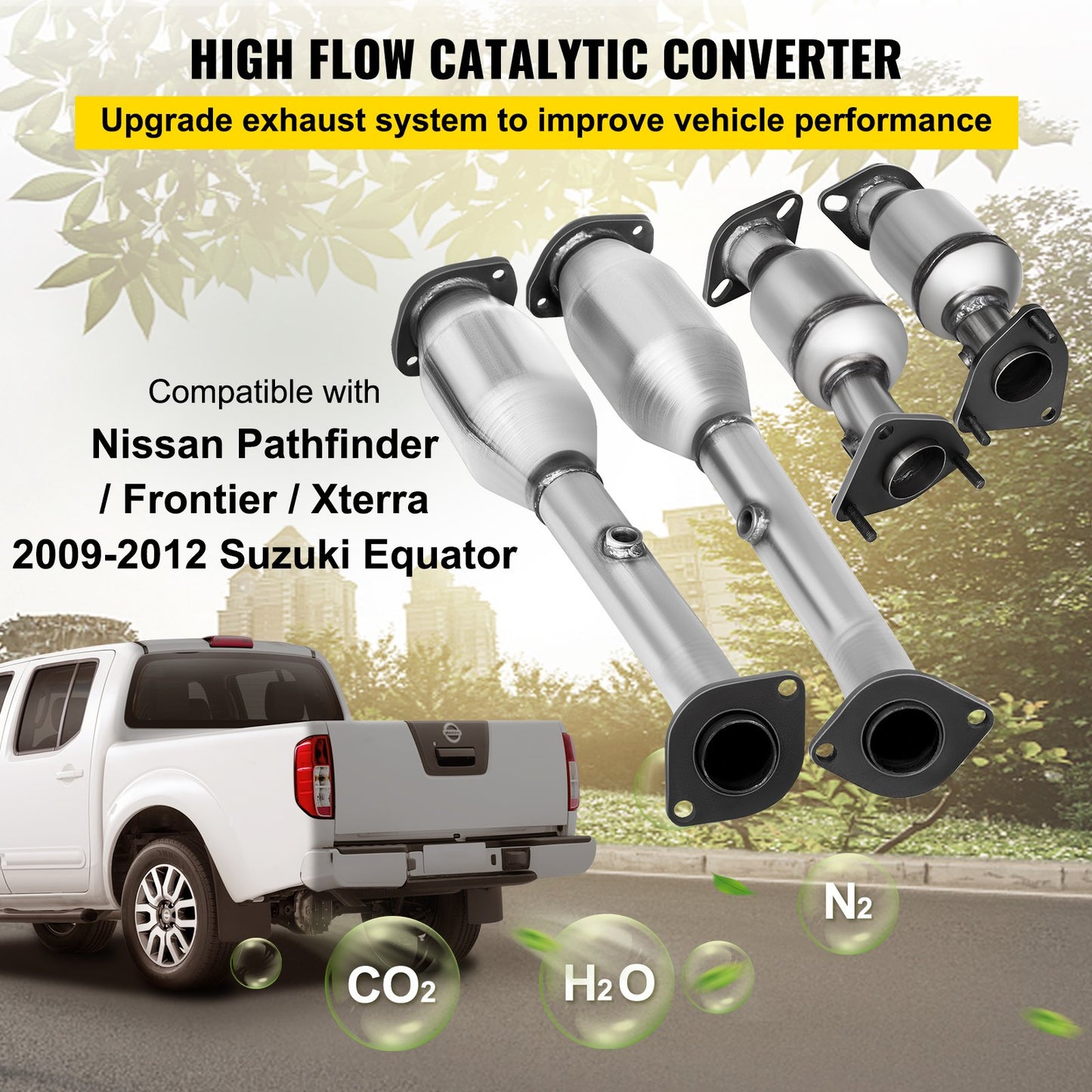 Exhaust Manifold 05-11 Nissan Frontier Exhaust Manifold Bolts Gasket Combination 4.0L OEM Quality High Flow Catalytic Converter for 2005-2011 Nissan Frontier/Xterra/Pathfinder(EPA Compliant)