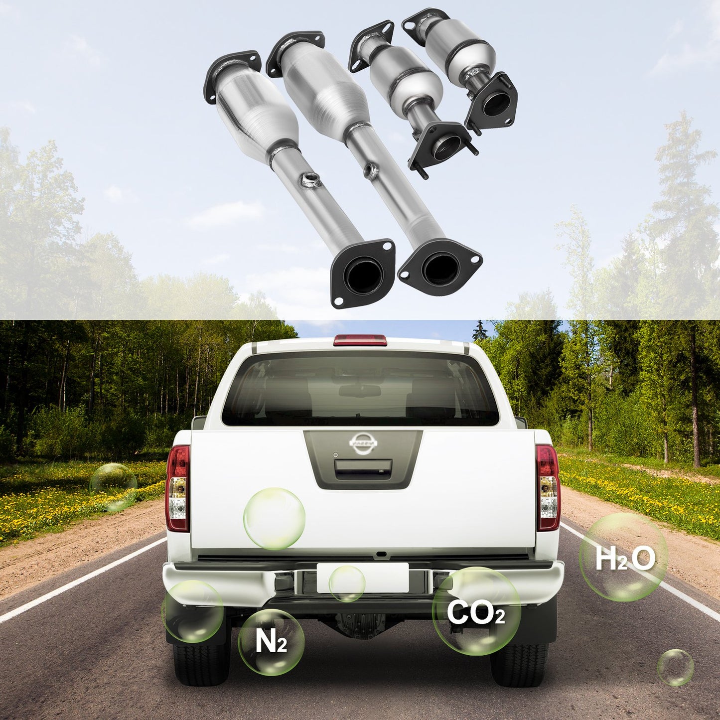 Exhaust Manifold 05-11 Nissan Frontier Exhaust Manifold Bolts Gasket Combination 4.0L OEM Quality High Flow Catalytic Converter for 2005-2011 Nissan Frontier/Xterra/Pathfinder(EPA Compliant)