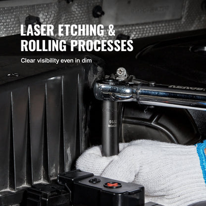 90-teiliger Steckschlüsselsatz mit 3/8"-Antrieb (SAE 1/4"-3/4" und metrisch 6-19 mm), 6-kant, aus Chrom-Molybdän-Legierungsstahl, für Autoreparaturen, inklusive Verlängerungen, Universalgelenkadapter, abschließbarem Aufbewahrungskoffer