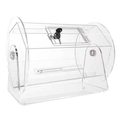 Acrylic Raffle Drum, Holds 5000 Tickets or 200 Raffle Balls, Professional Raffle Ticket Spinning Cage with 2 Keys, Transparent Lottery Spinning Drawing, Raffle Ticket Box for Lottery Games Bingo