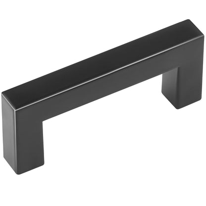 30 Pack Cabinet Pulls, 3in / 76mm Center to Center Slim Square Kitchen Cabinet Drawer, Stainless Steel Modern Kitchen Cupboard Door Handles for Kitchen Bathroom Bar Hardware Matte Black
