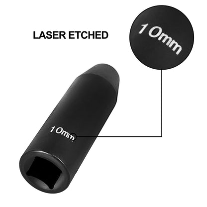 Schlagschrauber-Steckschlüsselsatz, 1/2" 26-teilig, tiefe Steckschlüssel, 6-Kant-Steckschlüssel, 1/2"-Antrieb, metrischer Schlagschrauber-Steckschlüsselsatz 10 mm - 36 mm, robuste Cr-V-Konstruktion, mit Aufbewahrungsbox