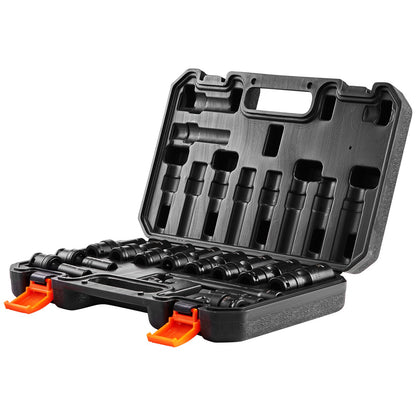 360 graders svängbara slaguttagsset 14st 6-points 3/8in Drive Sockelset