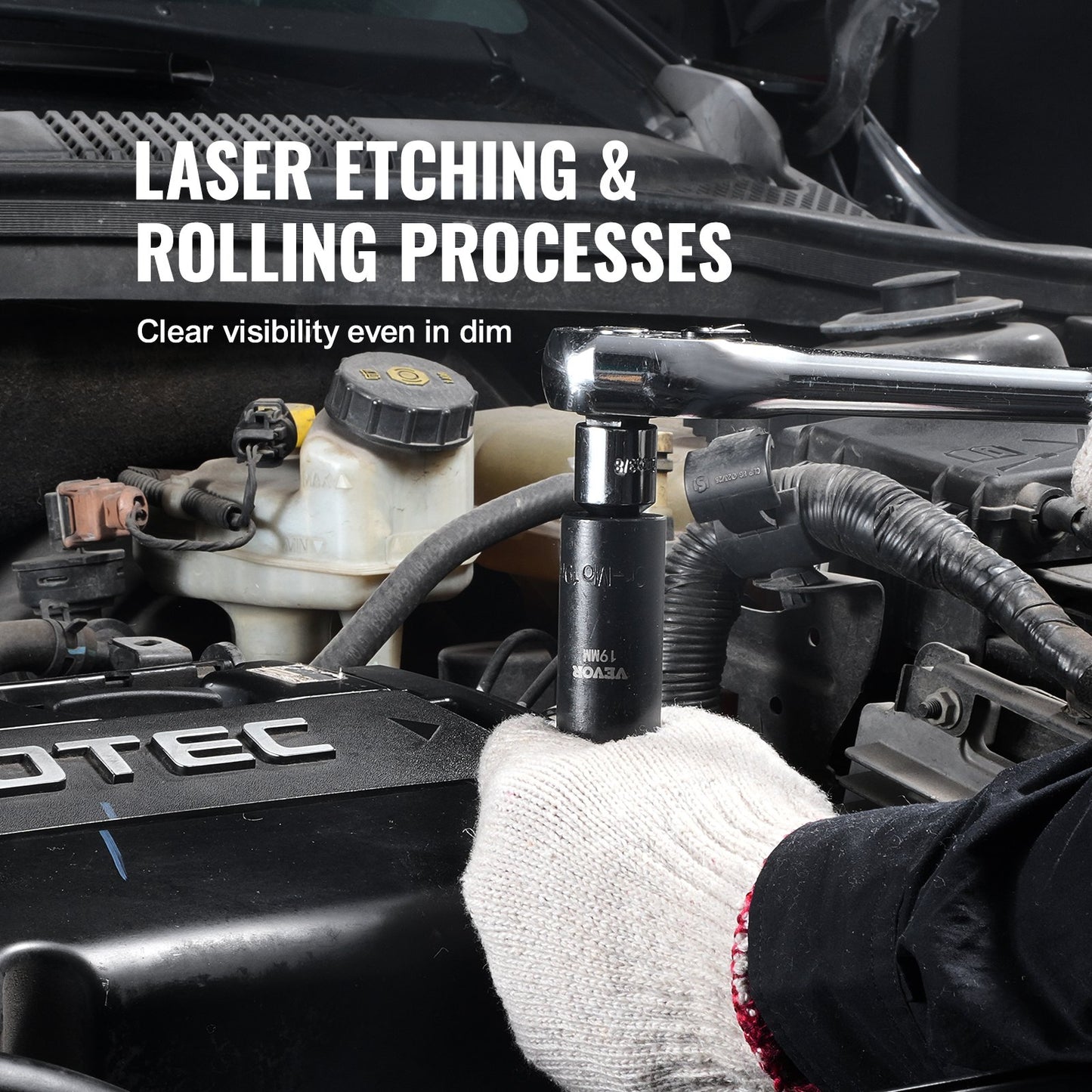 3/8"-Antrieb Schlagschrauber-Steckschlüsselsatz, 15-teiliger Tiefbett-Steckschlüsselsatz metrisch 8–22 mm, 6-kantiger Cr-Mo-Legierungsstahl für Autoreparaturen, gut lesbare Größenmarkierungen, robuste Konstruktion, inklusive Aufbewahrungskoffer