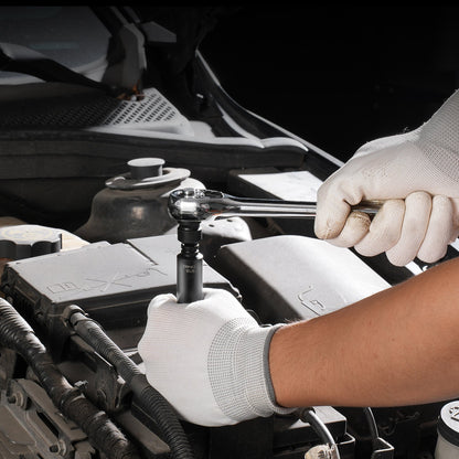 1/4"-Antrieb Schlagschrauber-Steckschlüsselsatz, 48-teilig, tiefe und flache Steckschlüssel, SAE 3/16"-9/16" und metrisch 4-15 mm, 6-kant, Chrom-Molybdän-Legierungsstahl, für Autoreparaturen, gut lesbare Größenmarkierungen, Aufbewahrungskoffer