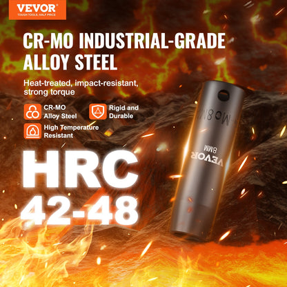 3/8" Drive Impact Socket Set, 18 Piece Deep Socket Set Metric 8-22mm, 6 Point CR-V Alloy Steel for Auto Repair, Easy-to-Read Size Markings, Rugged Construction, Includes Storage Case