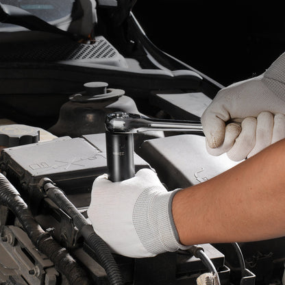 3/8" Drive Impact Socket Set, 18 Piece Deep Socket Set Metric 8-22mm, 6 Point CR-V Alloy Steel for Auto Repair, Easy-to-Read Size Markings, Rugged Construction, Includes Storage Case