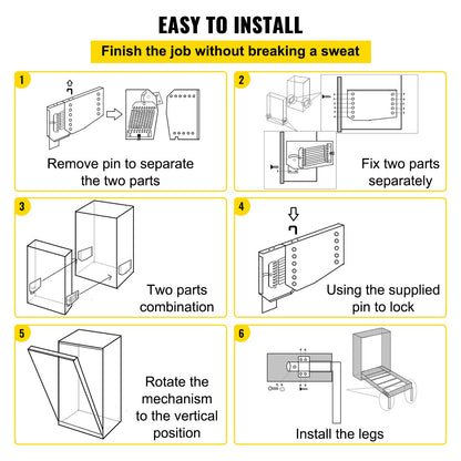 Murphy Wandmontage-Federmechanismus, robustes Befestigungsmaterial, DIY-Set für Kingsize- und Queensize-Betten (vertikal), Weiß