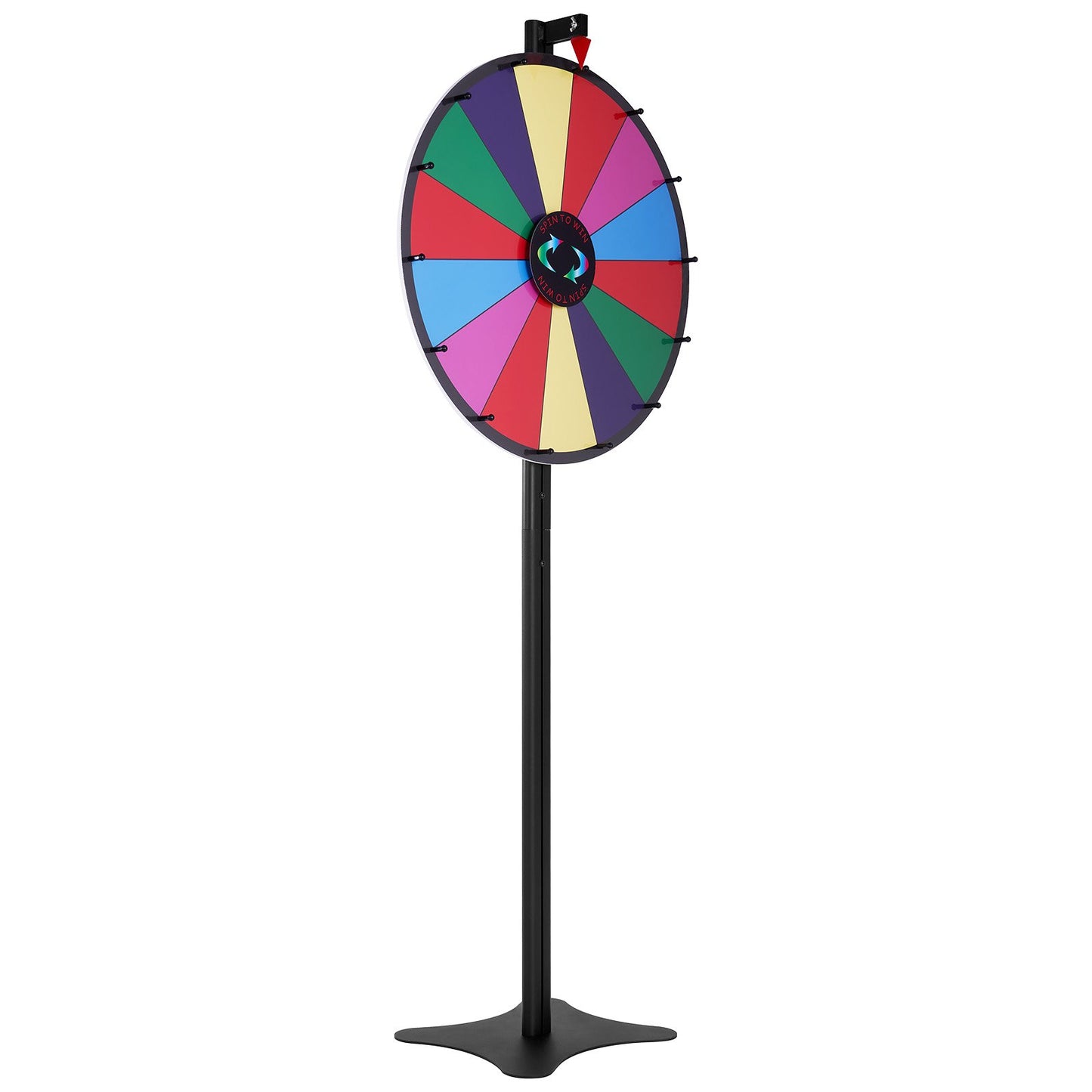 24 inch Spinning Prize Wheel, 14 Slots Spinning Wheel, Roulette Wheel with a Dry Erase and 2 Markers, Tabletop or Floor Standing Win Fortune Spin Games in Party Pub Trade Show Carnival