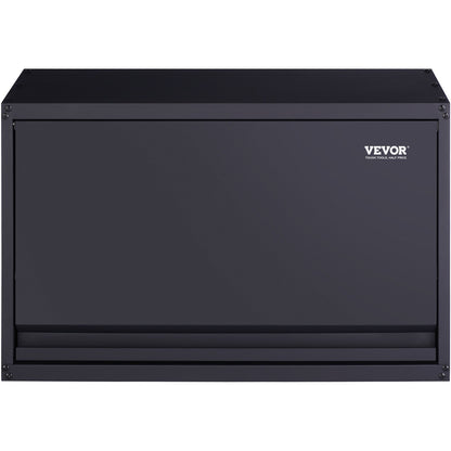 Metal Storage Cabinet, 54.4 kg Load Capacity per Shelf, 50.8 cm Tall Wall-Mounted Powder-Coating Steel Garage Cabinet with Adjustable Shelf, Press to Lock & Open Door, Perfect for Office Home Garage