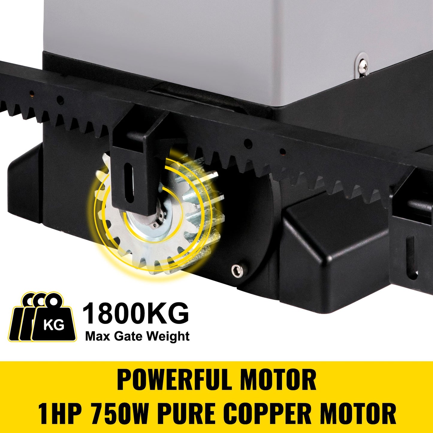 Sliding Gate Opener, 1800 KG 4 m, Automatic Sliding Gate with 4 Remote Controllers & APP Control, Electric Rolling Driveway Slide Gate Motor, Complete Gate Operator Hardware Security System Kit