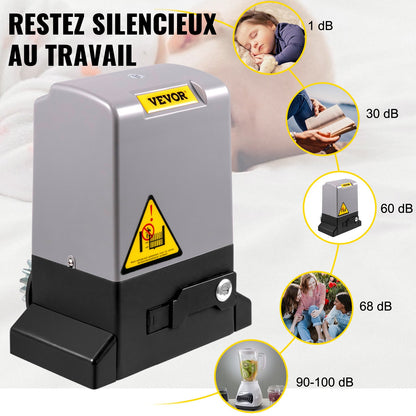 Automatischer Schiebetorantrieb, 1800 kg, 7 m, mit 4 Fernbedienungen und App-Steuerung, elektrischer Schiebetormotor für Einfahrten, komplettes Sicherheitssystem-Set für Torantriebe